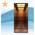 Home Elevator with Rose Gold Etching & Mirror Stainless Steel